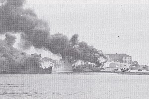 24 Sept 1956 Major fire at HMS HORNET, Gosport extensively damaged several IMS. They were towed into the harbour, still on fire to prevent the blaze spreading